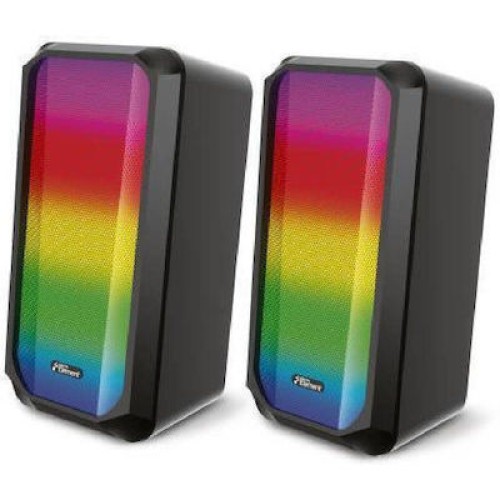 PC SPEAKERS  SP-80BT BLACK 2.0  ΜΕ RGB ΦΩΤΙΣΜΟ & BLUETOOTH